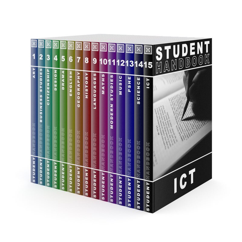 Student Handbooks Set 3D model_1