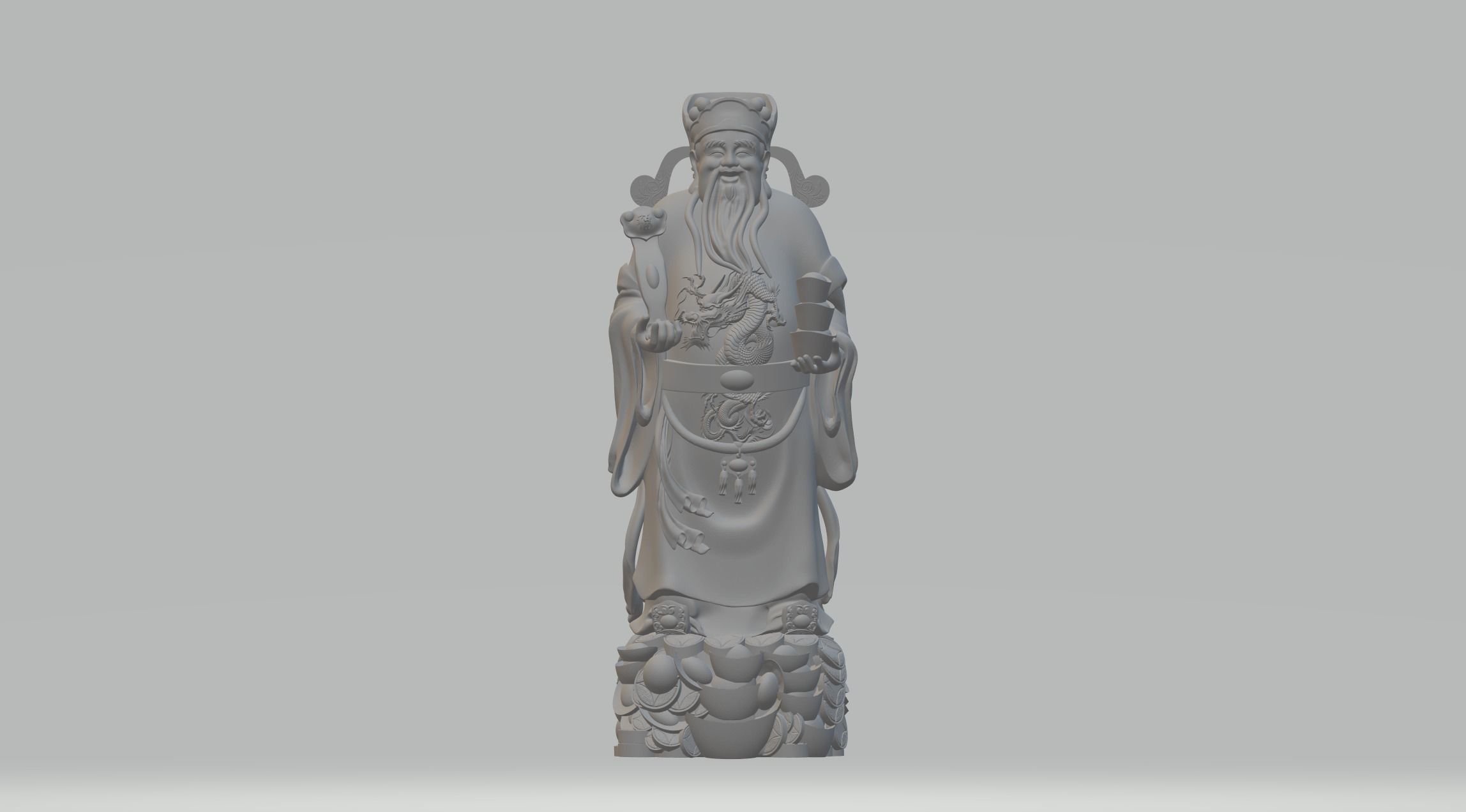 Fu Lu Shou Samsung Buddha Statue 3D print model_5