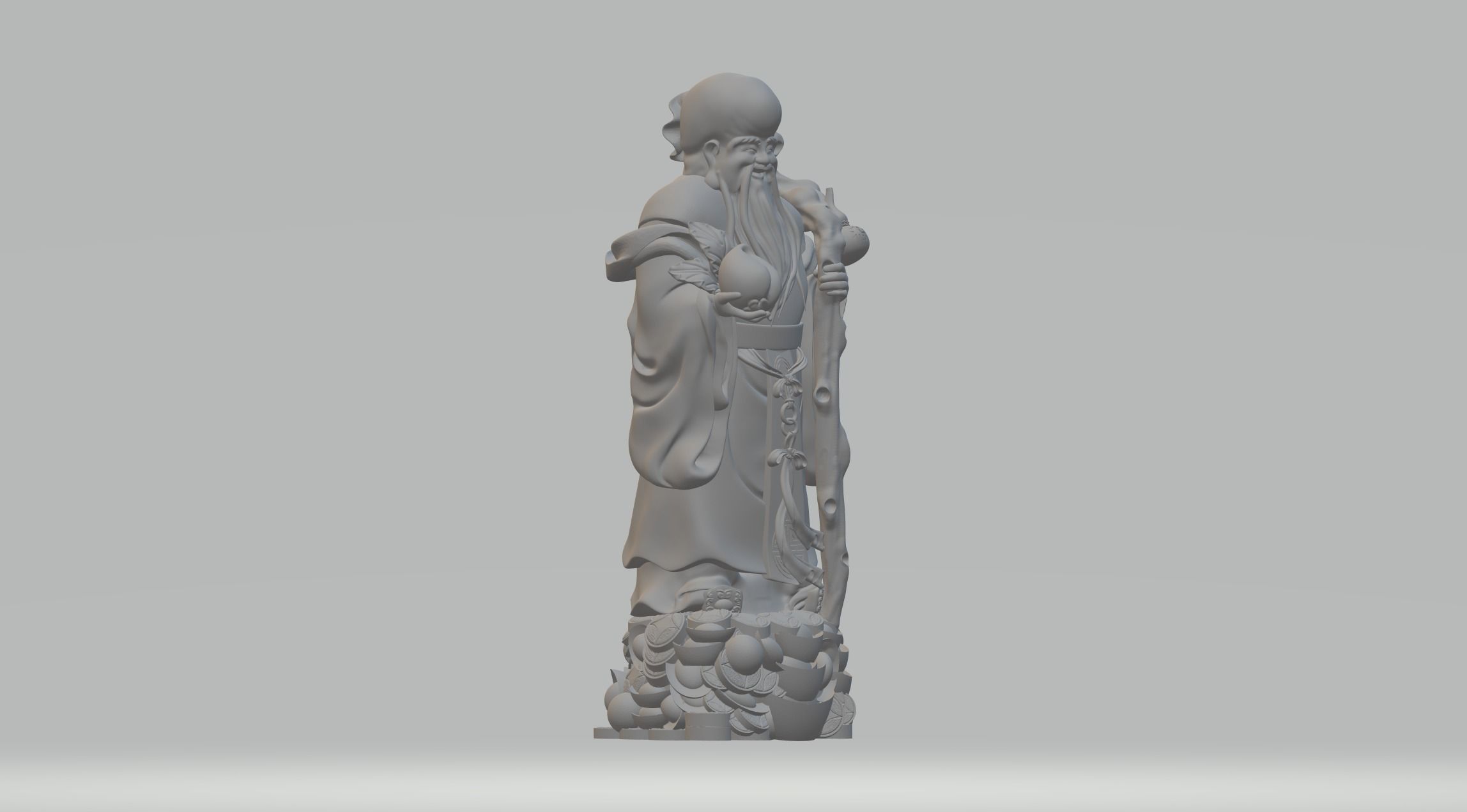 Fu Lu Shou Samsung Buddha Statue 3D print model_12