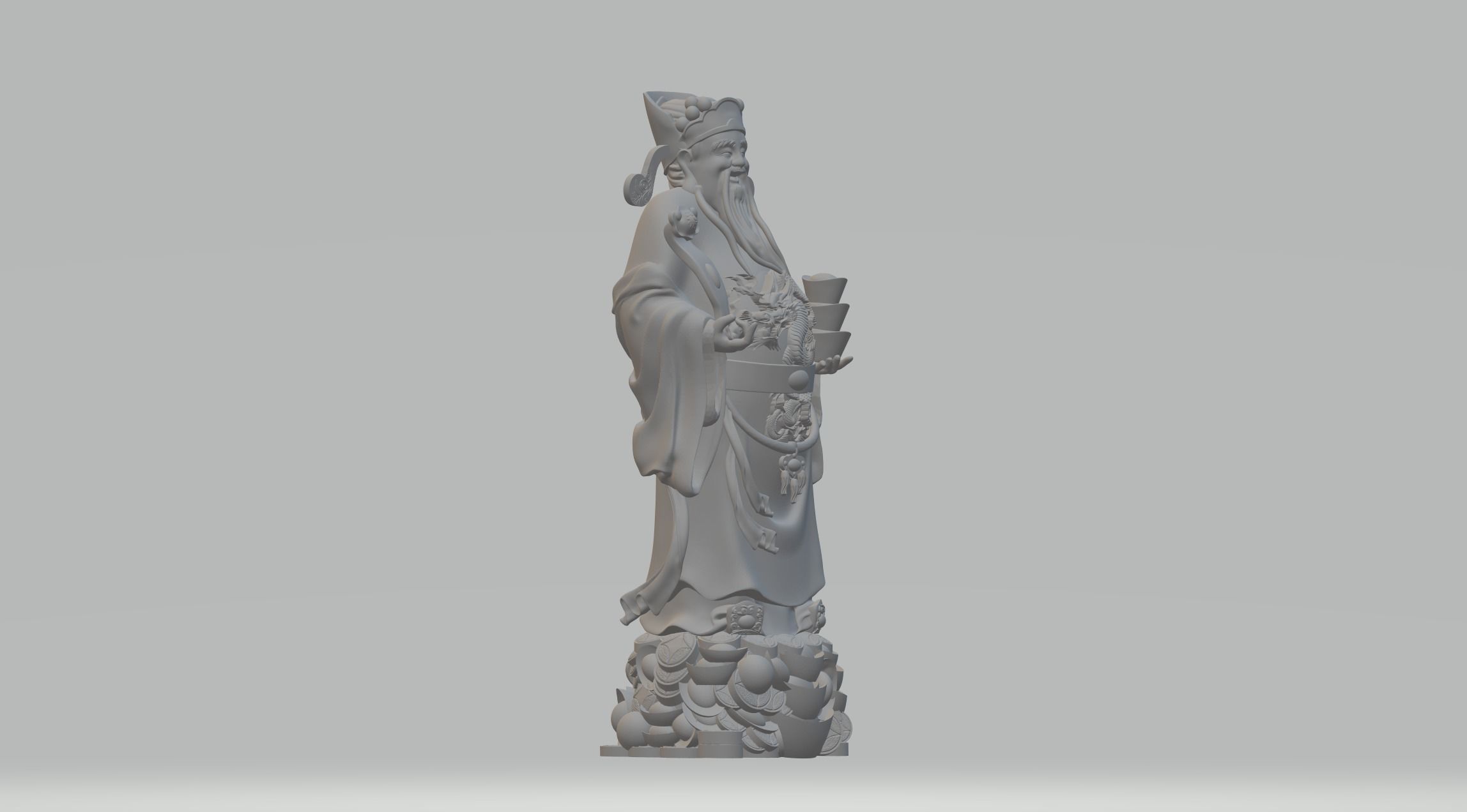 Fu Lu Shou Samsung Buddha Statue 3D print model_8