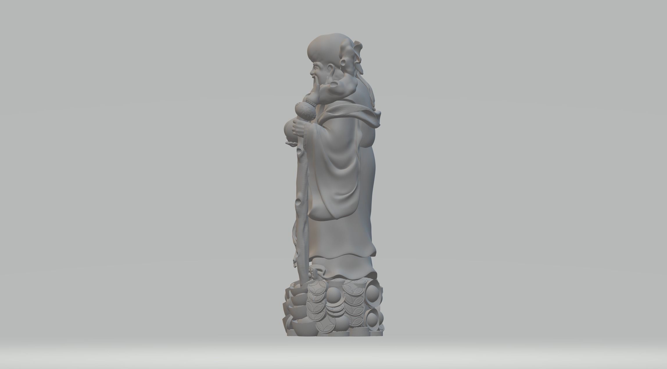 Fu Lu Shou Samsung Buddha Statue 3D print model_10