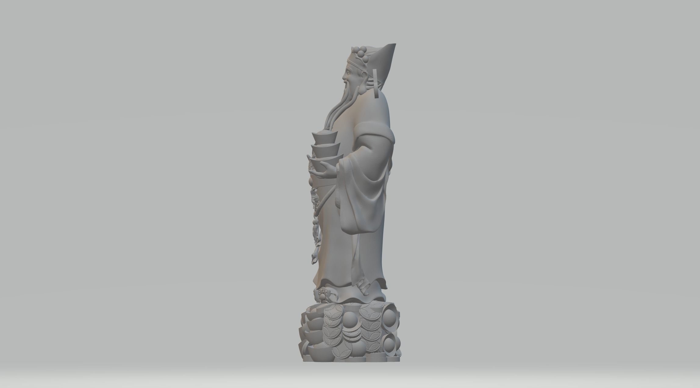Fu Lu Shou Samsung Buddha Statue 3D print model_6