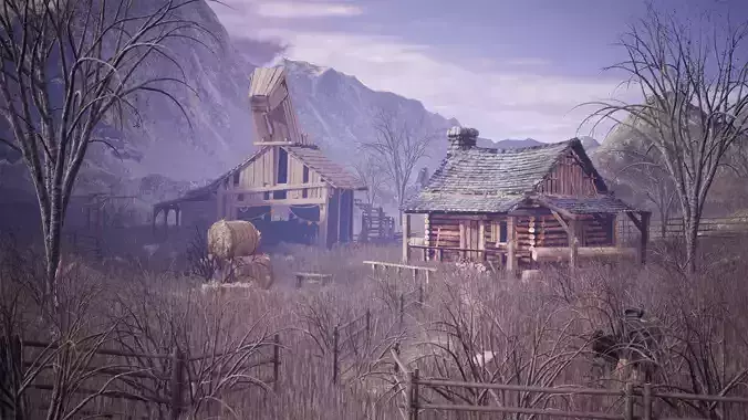 Log Cabin Modular Pack  200 Assets Low-poly 3D model