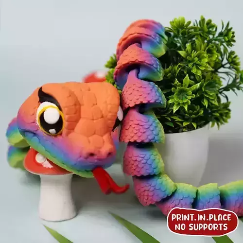 CUTE FLEXI SNAKE ARTICULATED 3D print model