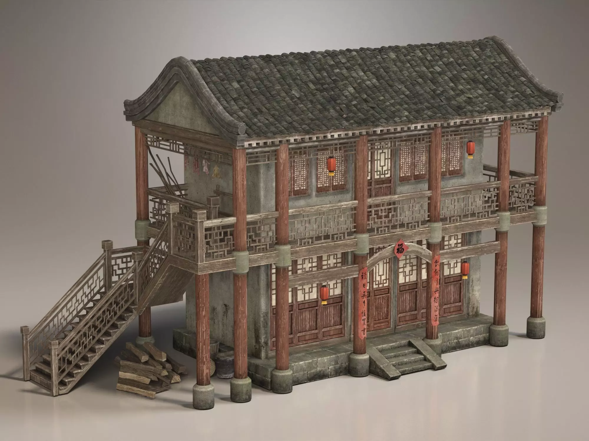 Ancient buildings  3D model_0