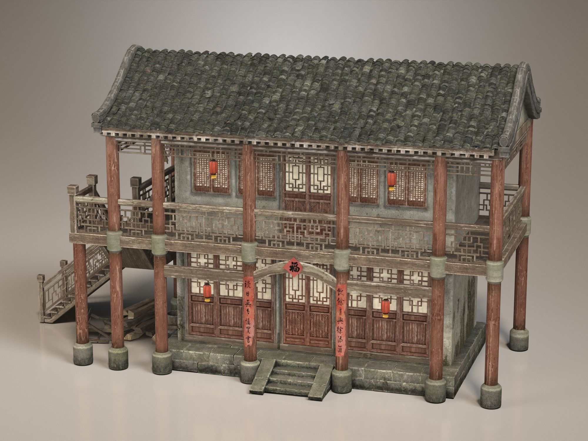 Ancient buildings  3D model_1