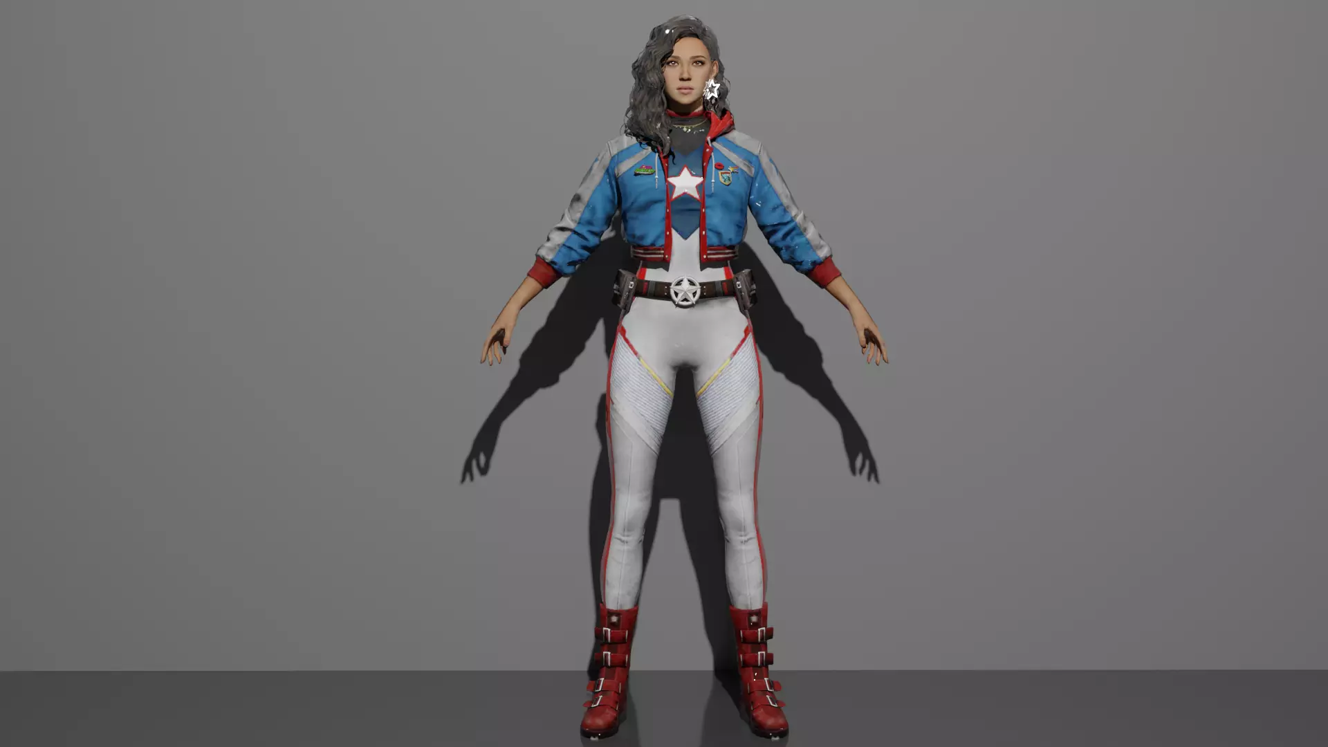 American Chavez  Low-poly 3D model_0