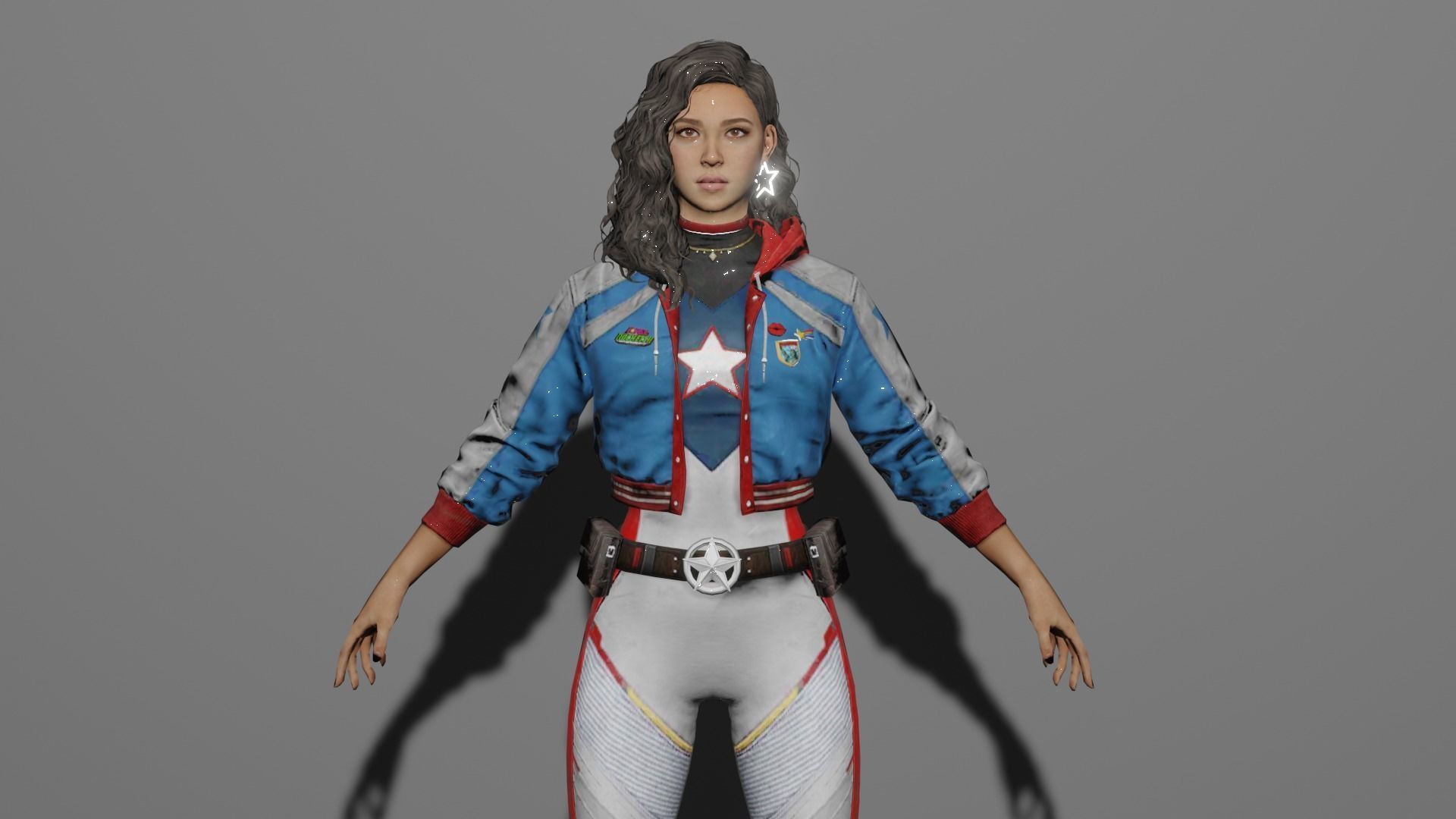 American Chavez  Low-poly 3D model_2