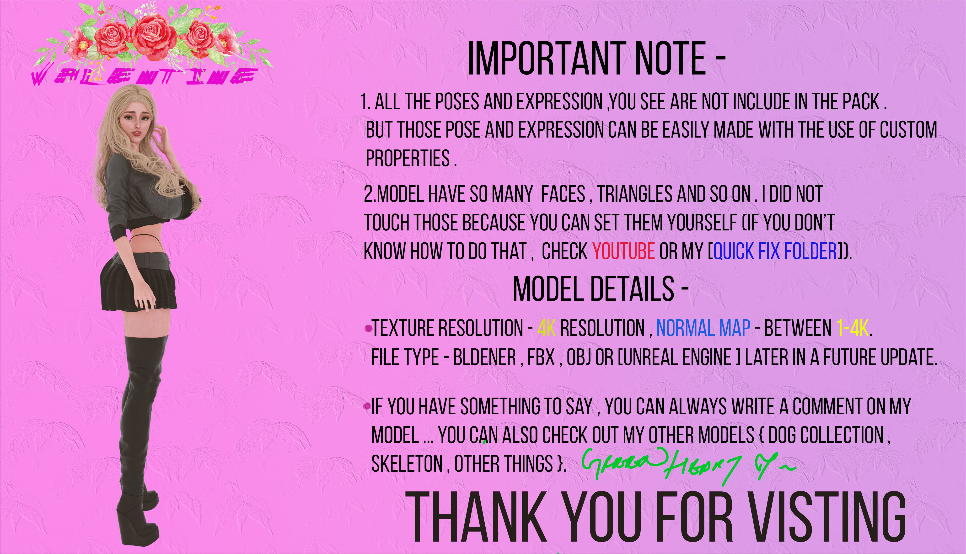 VALENTINE - Realistic Female Character 3D model_13