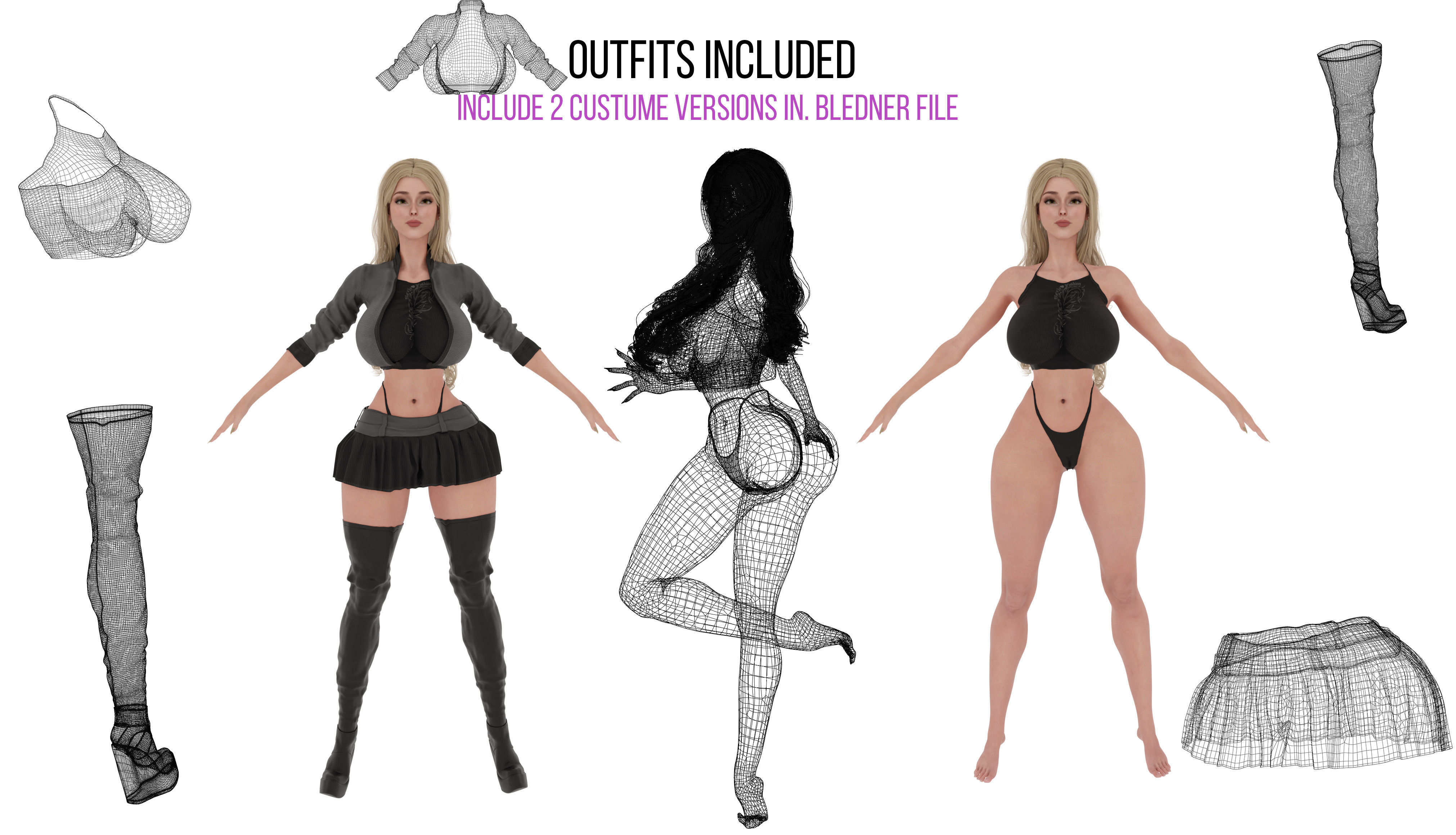 VALENTINE - Realistic Female Character 3D model_1