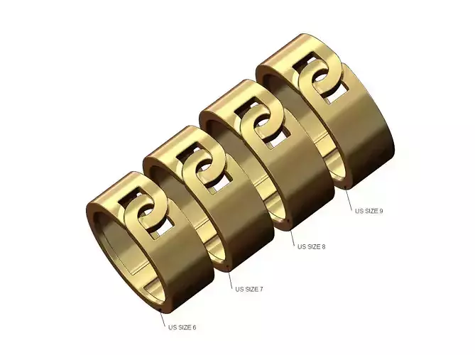 Overlapping D link 8mm wide band US sizes 6to9