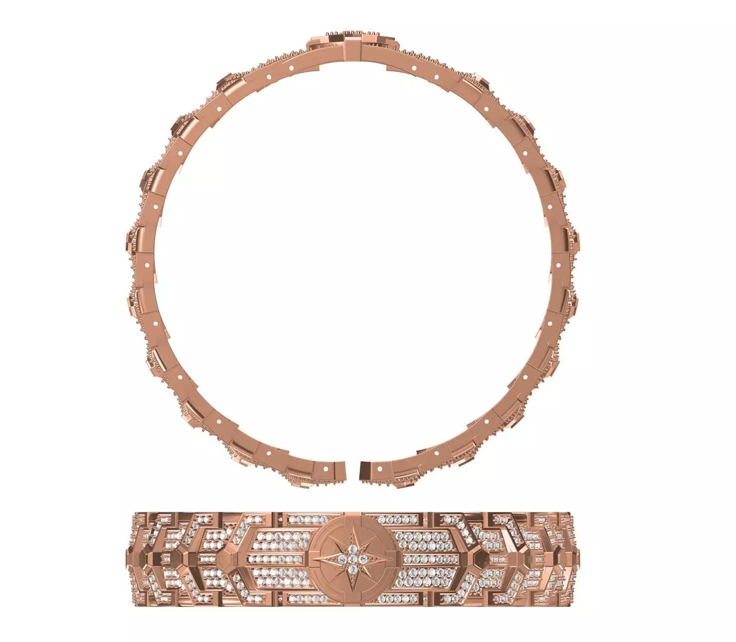 Bangle Bracelet STL JCD Details 3D print model_0