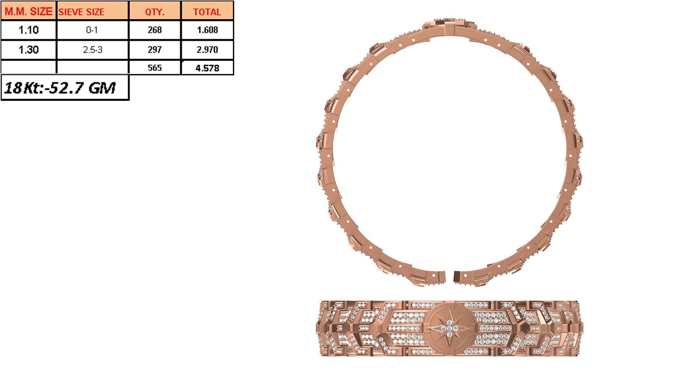 Bangle Bracelet STL JCD Details 3D print model_1