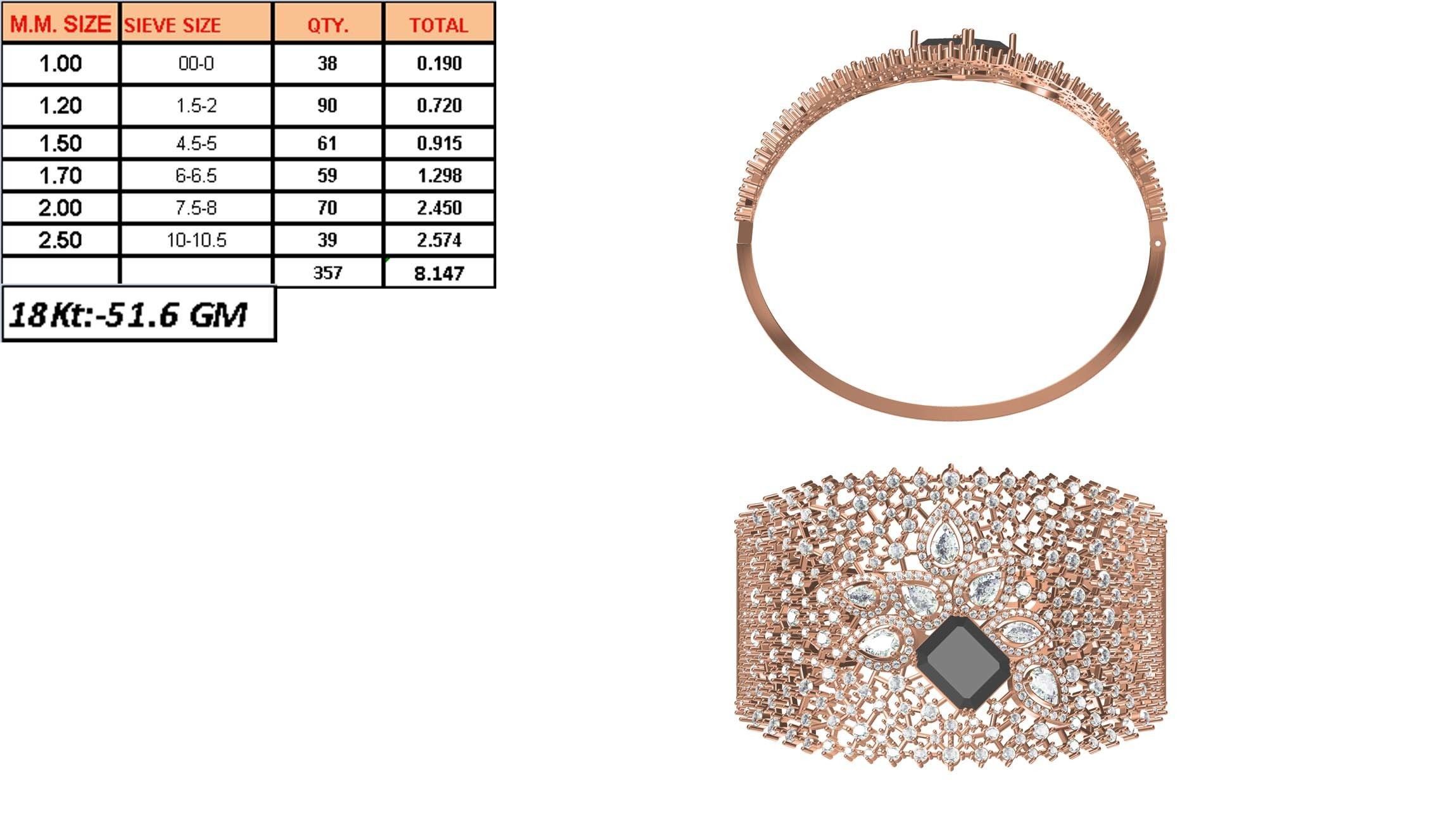 Bangle Bracelet STL JCD Details 3D print model_1