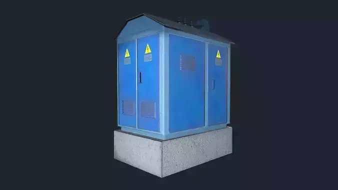 Old realistic Transformer Box PBR Game Ready Low-poly 3D model