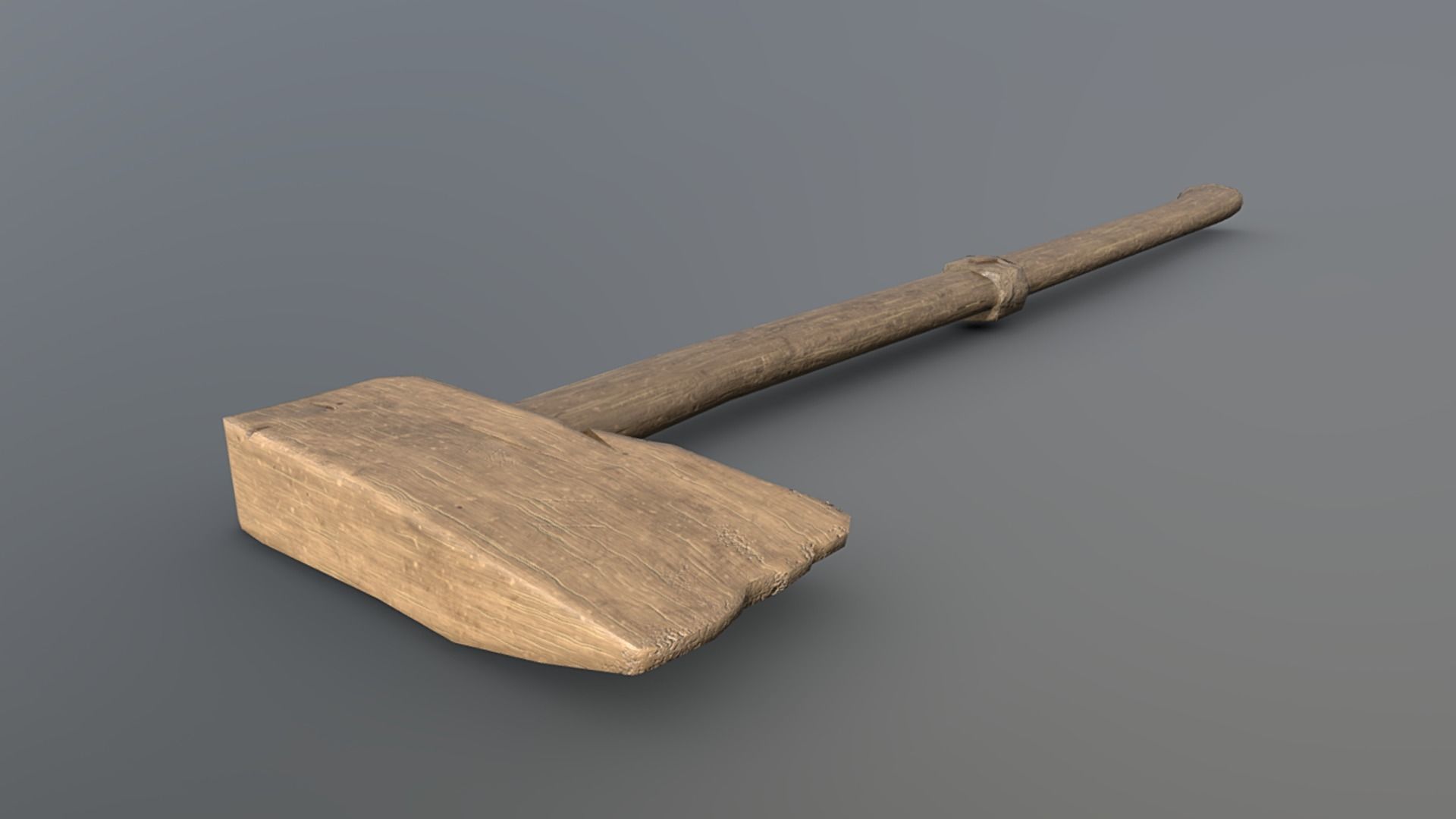 Axe - Wood Low-poly 3D model_3