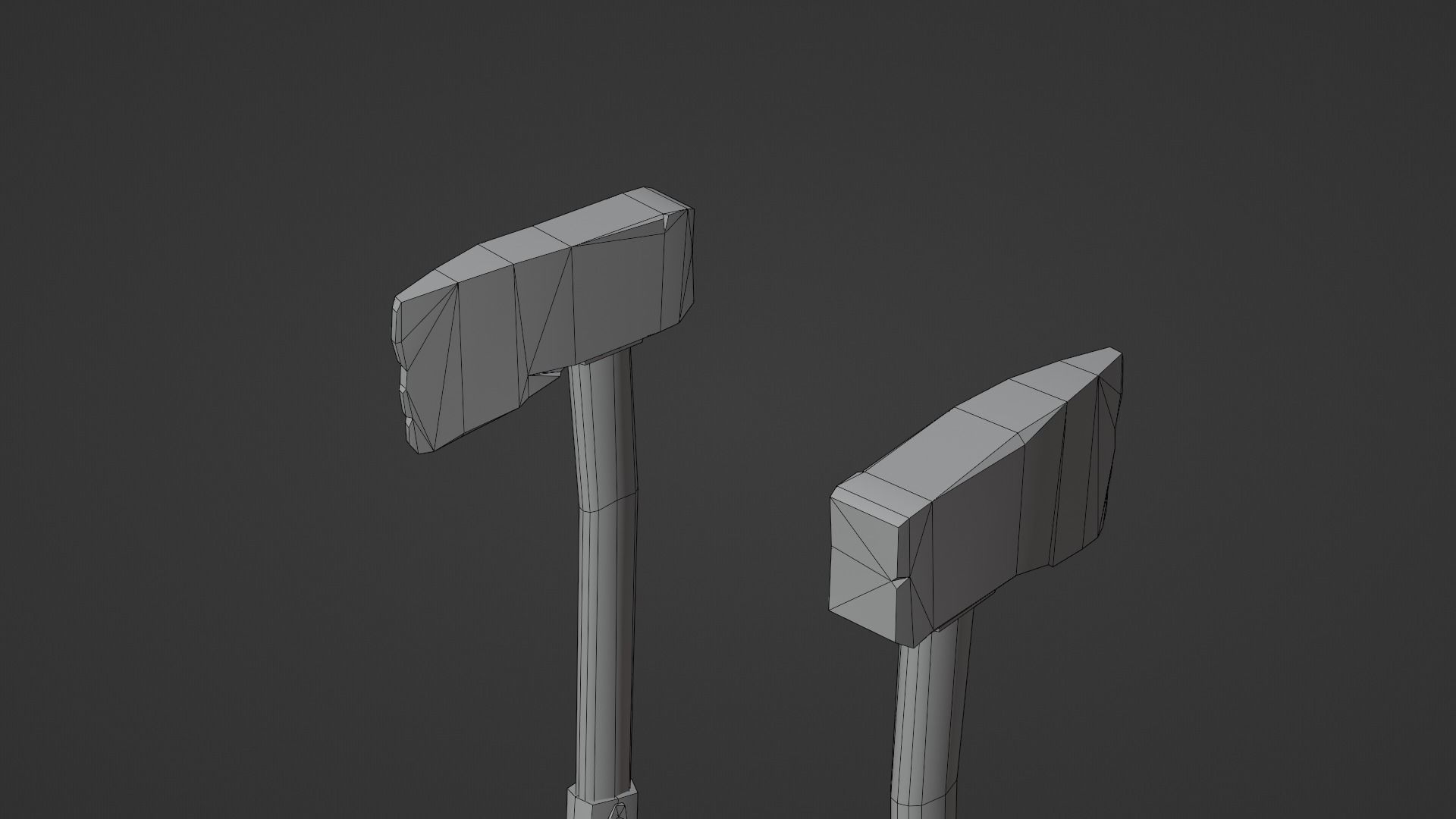 Axe - Wood Low-poly 3D model_7