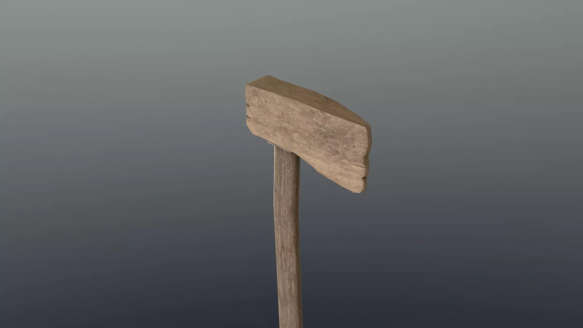 Axe - Wood Low-poly 3D model_0