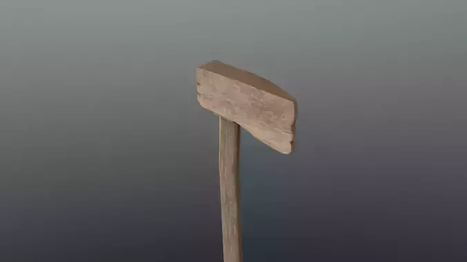 Axe - Wood Low-poly 3D model
