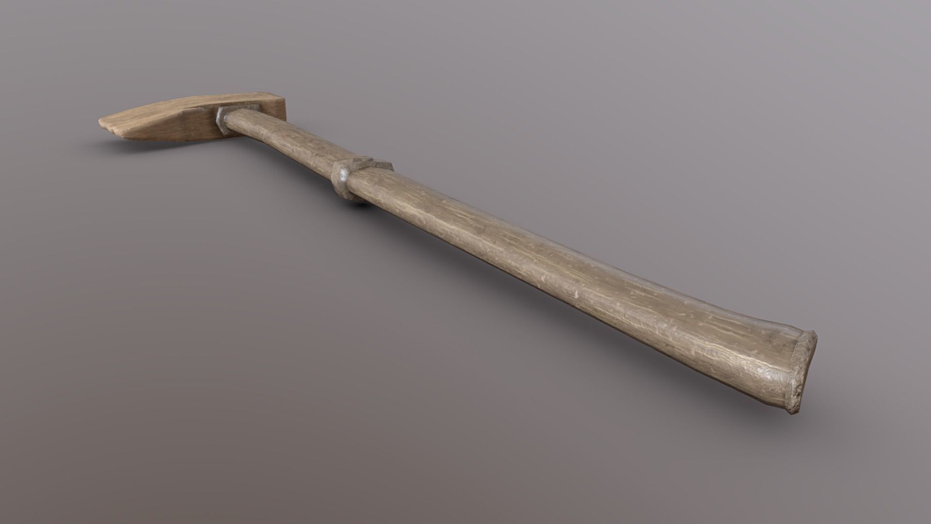 Axe - Wood Low-poly 3D model_4
