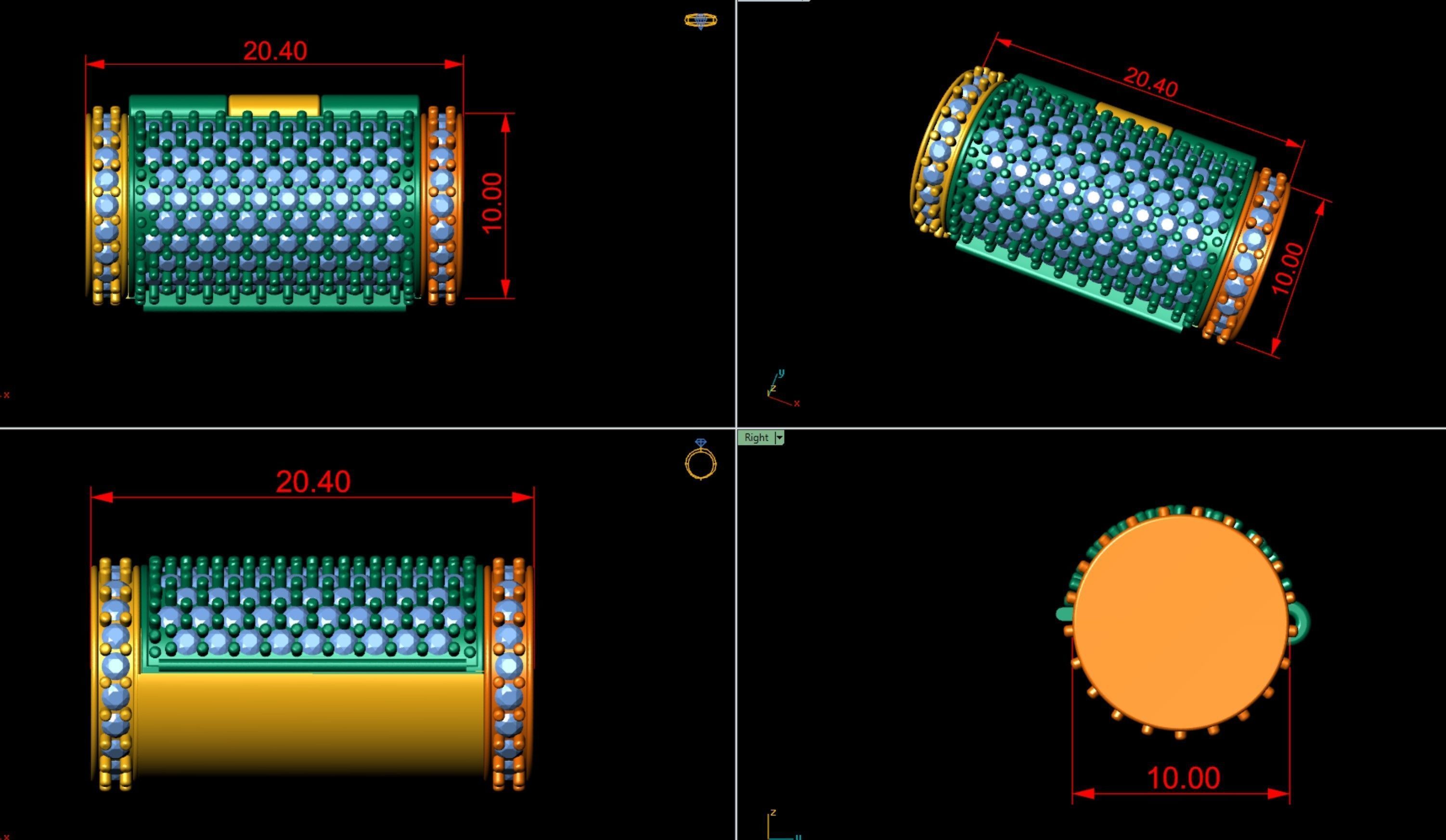 10mm  Round Flip Diamond Lock Box for Chain and Necklace 3D print model_4
