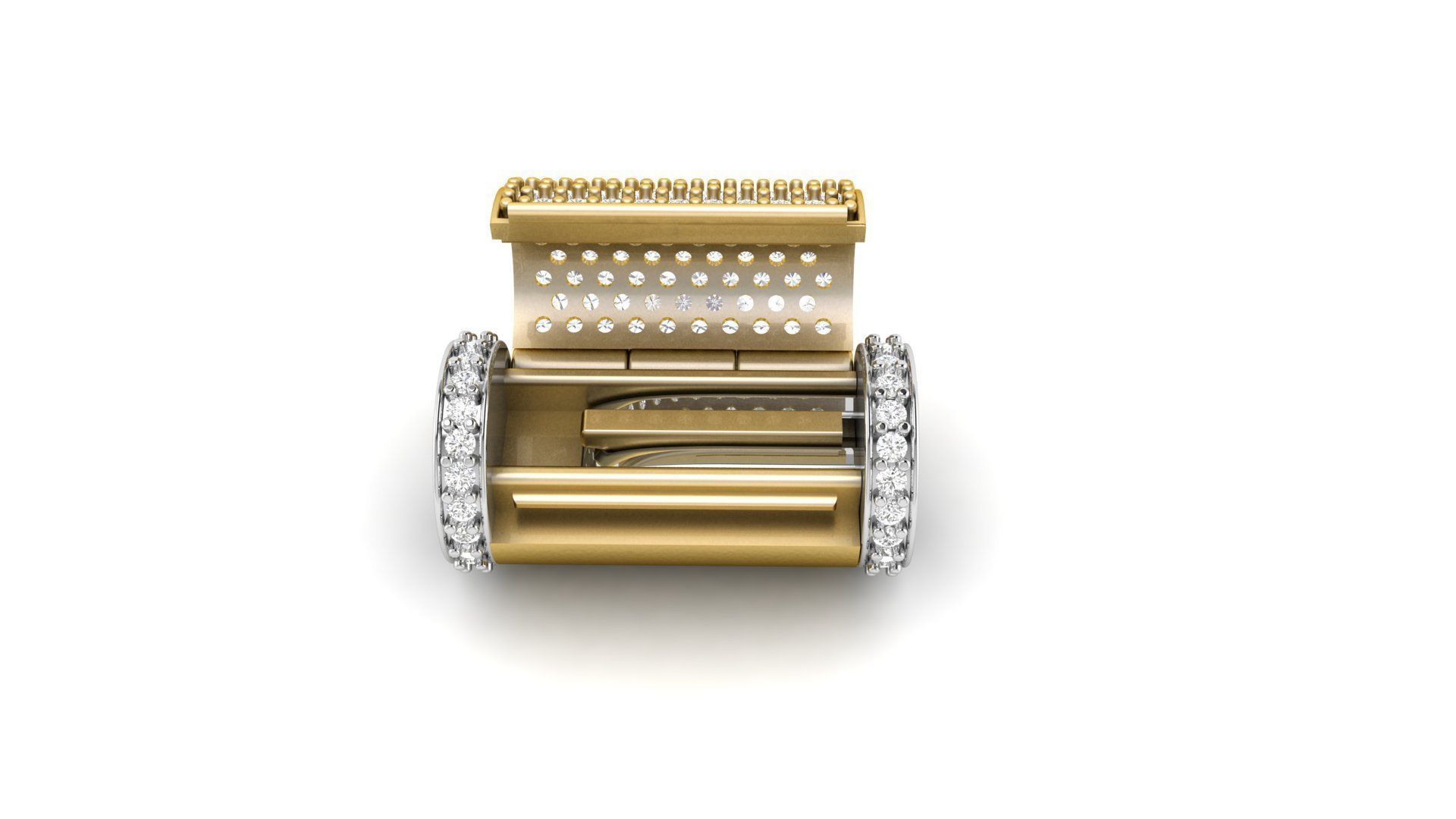 10mm  Round Flip Diamond Lock Box for Chain and Necklace 3D print model_9