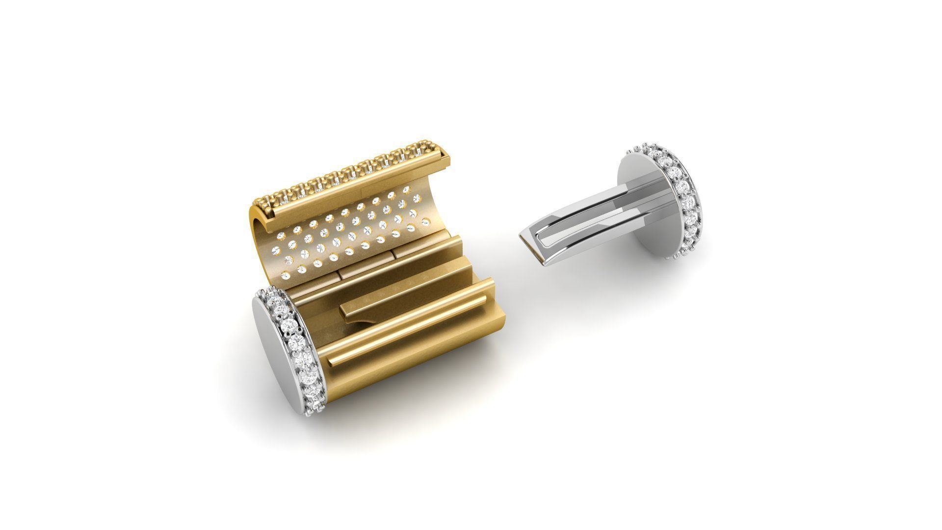 10mm  Round Flip Diamond Lock Box for Chain and Necklace 3D print model_10