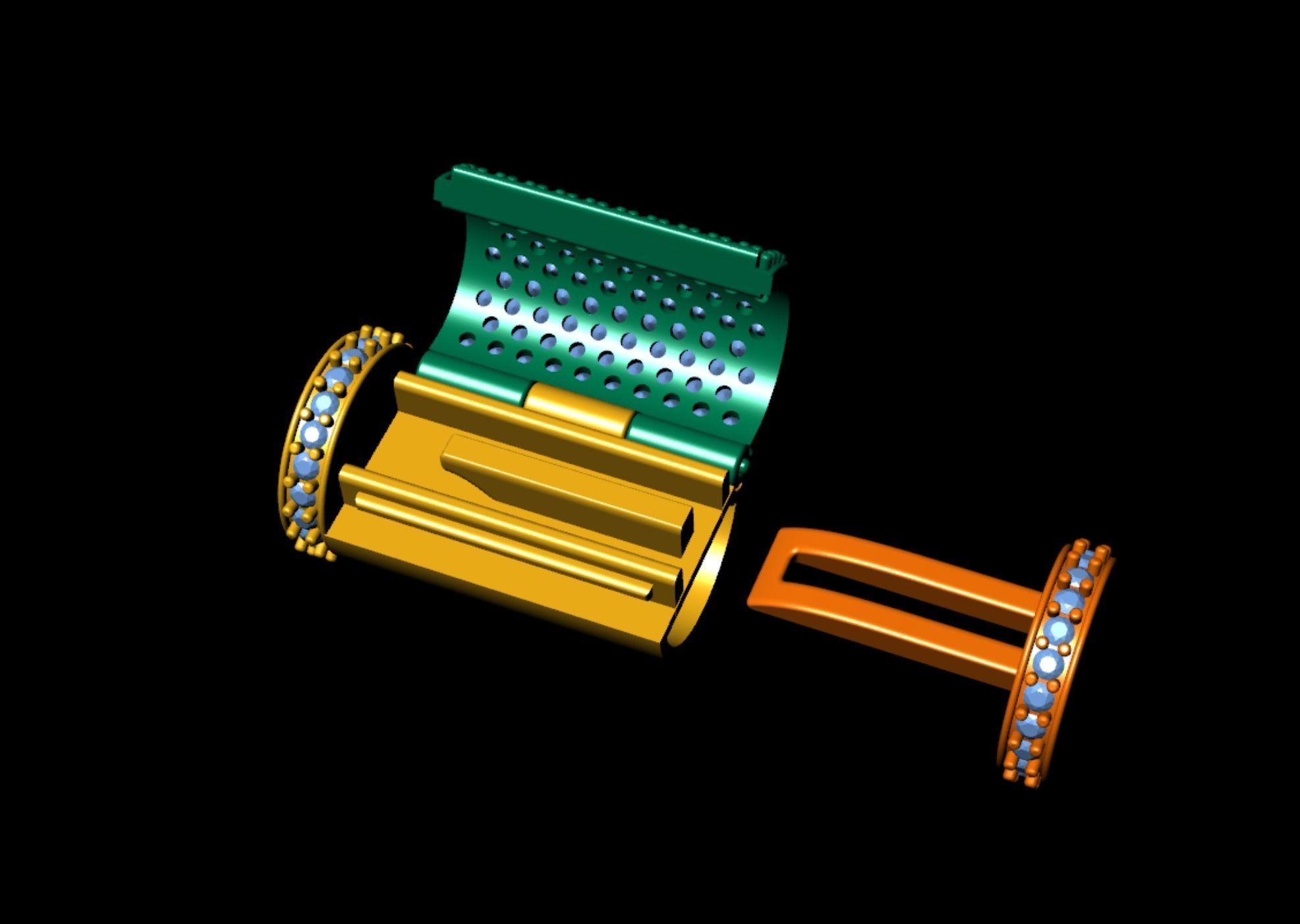 10mm  Round Flip Diamond Lock Box for Chain and Necklace 3D print model_6