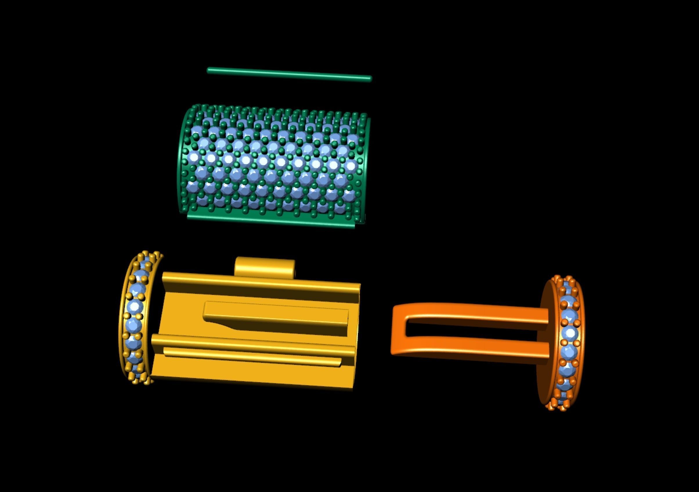 10mm  Round Flip Diamond Lock Box for Chain and Necklace 3D print model_7