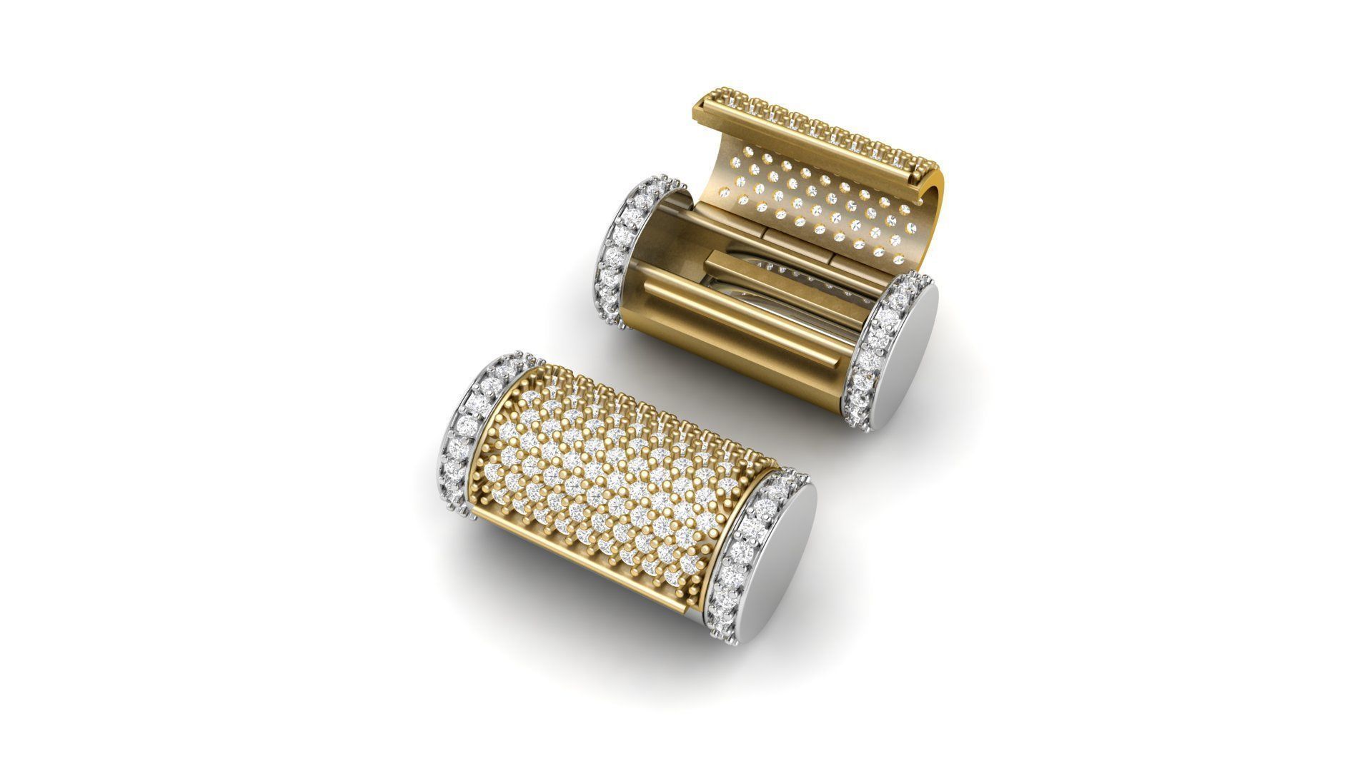 10mm  Round Flip Diamond Lock Box for Chain and Necklace 3D print model_8