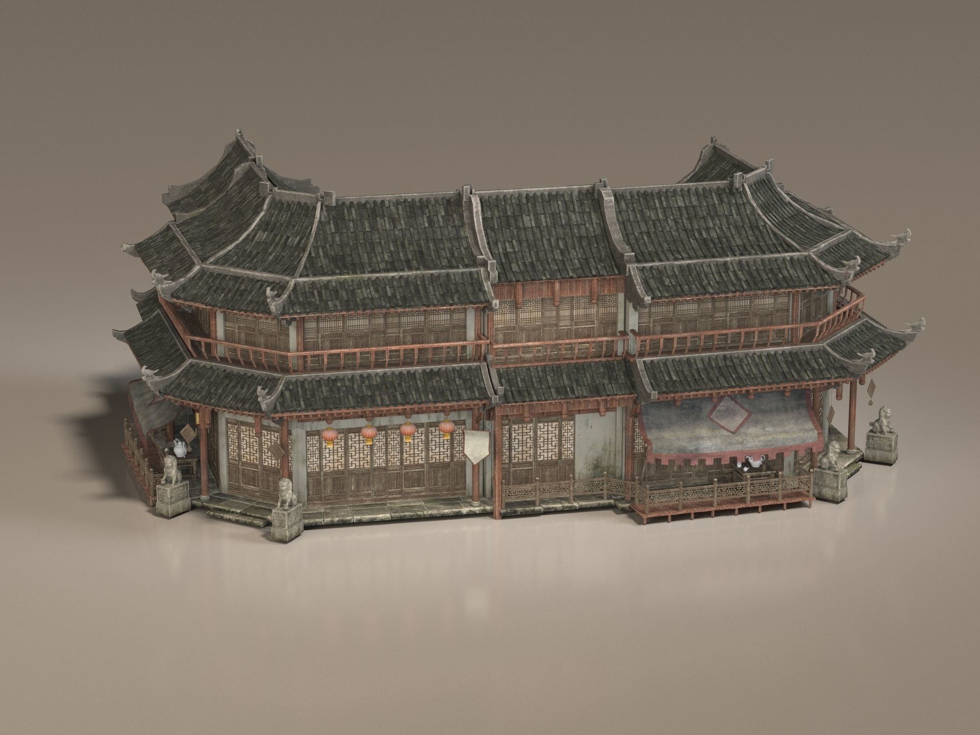 Ancient buildings Chinese ancient architecture 3D model_1