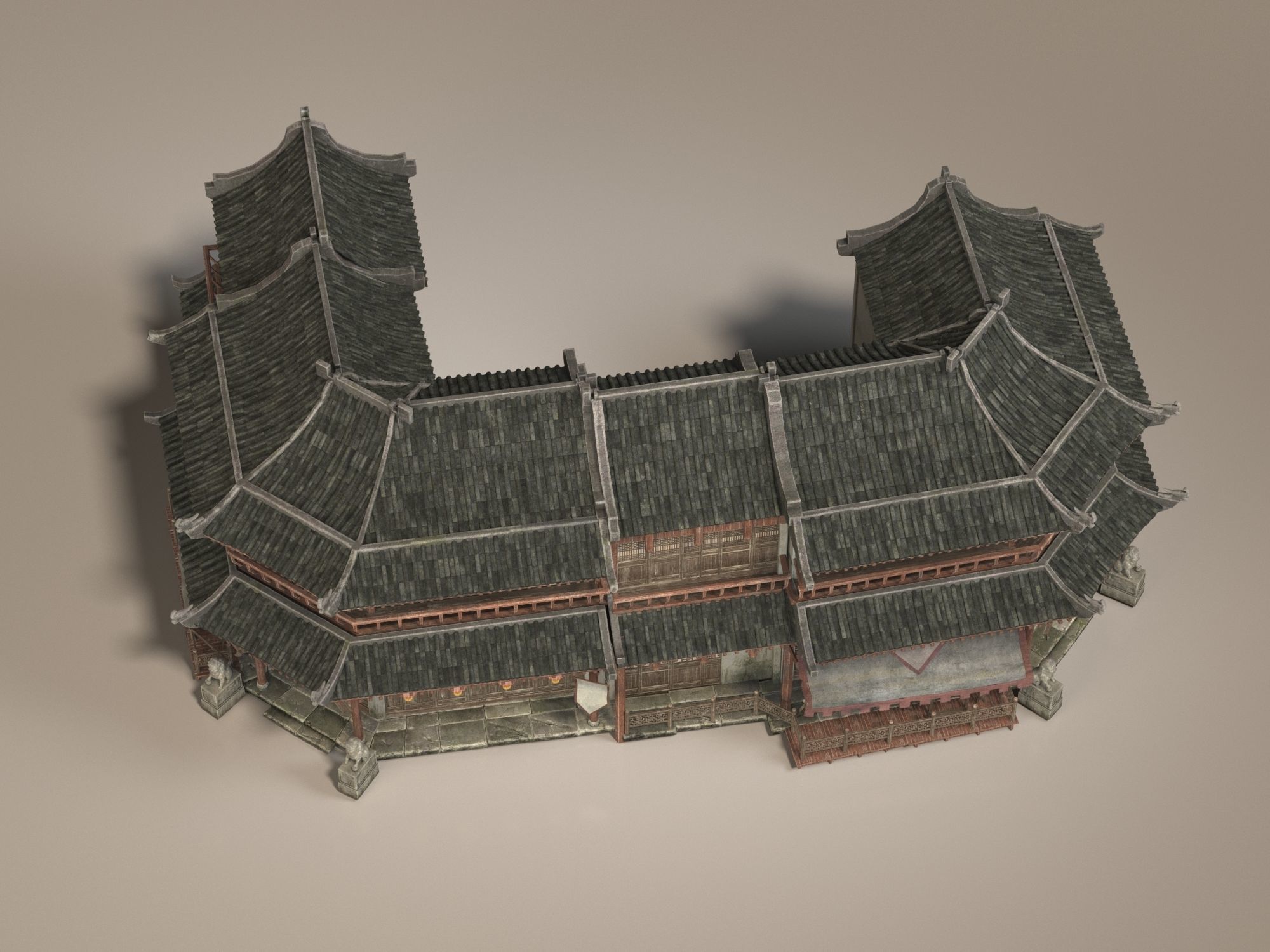 Ancient buildings Chinese ancient architecture 3D model_2