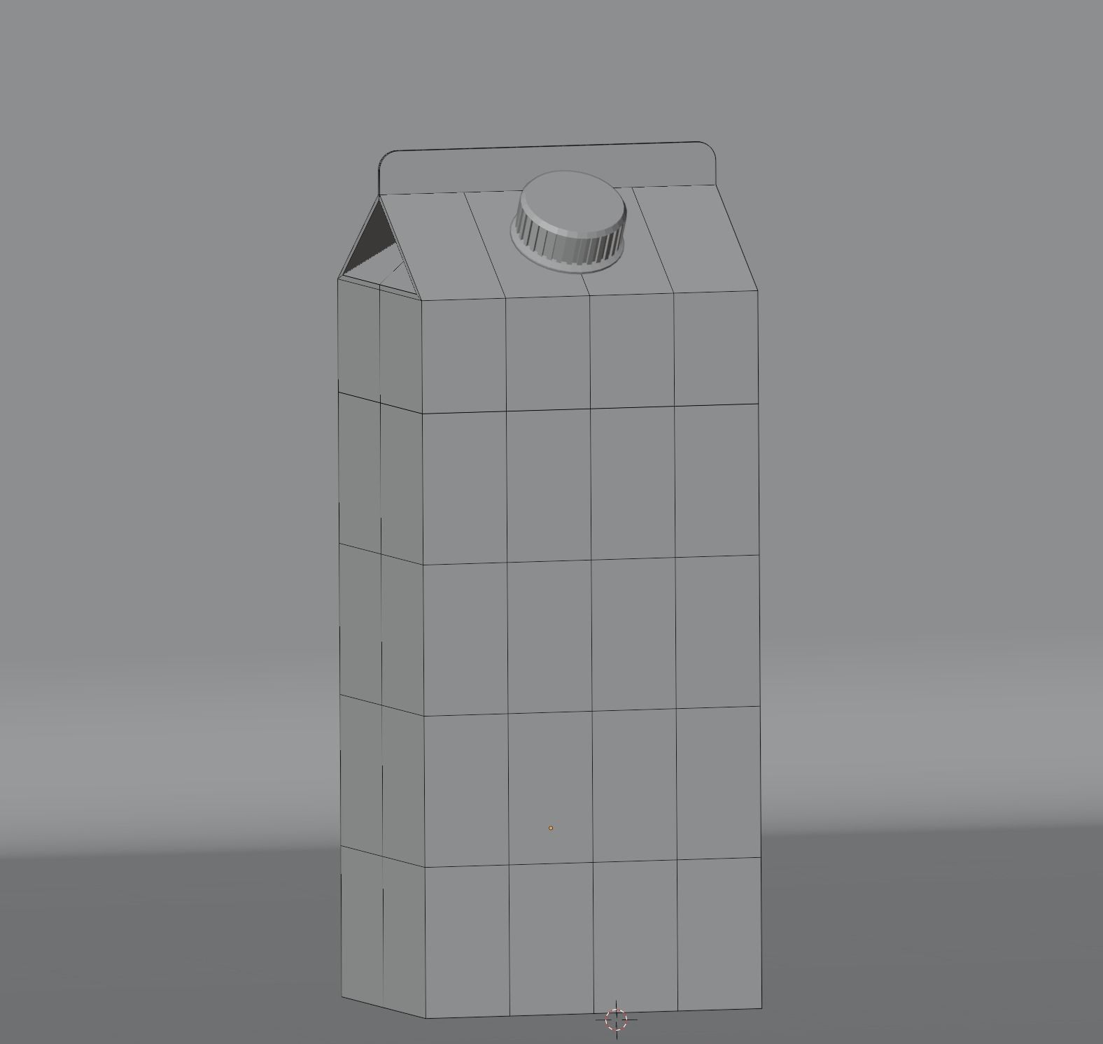 Milk Box Low-poly 3D model_2