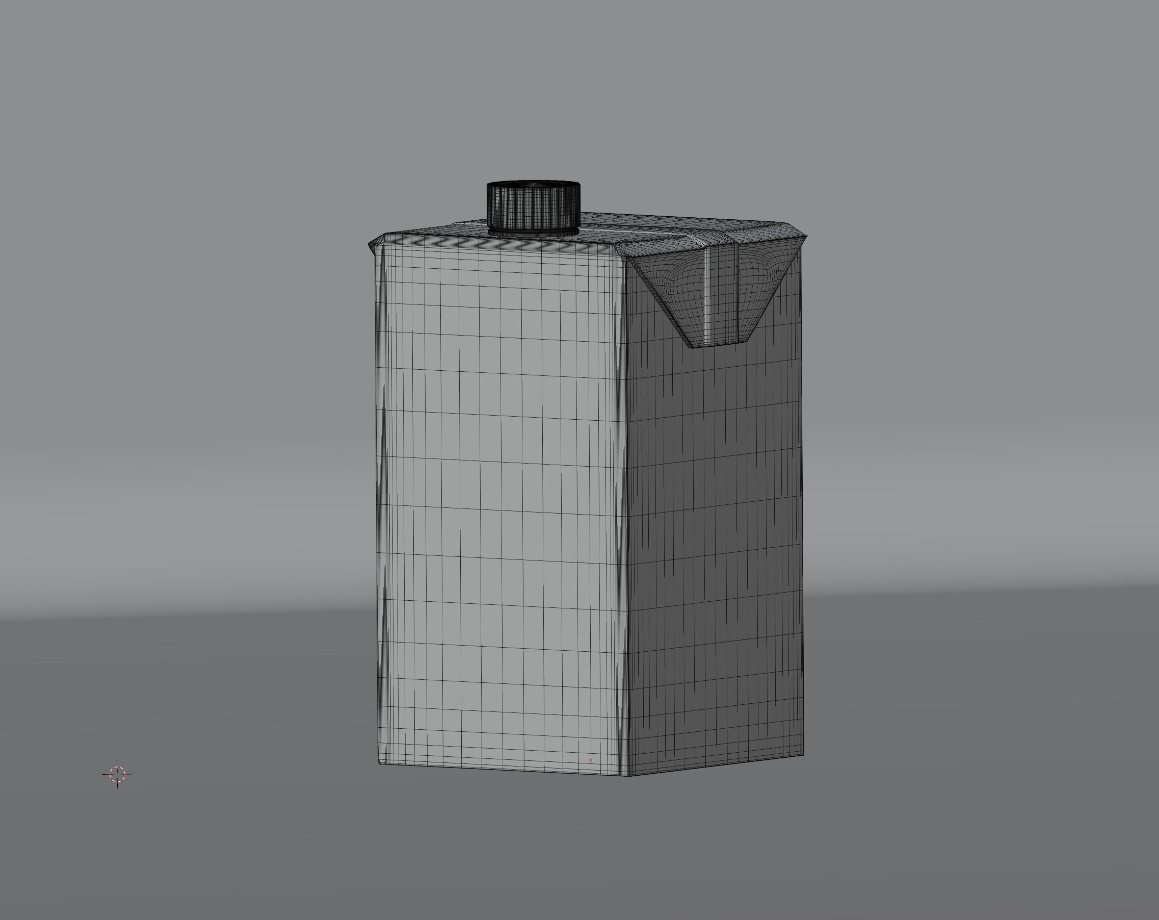 Milk Box Low-poly 3D model_4