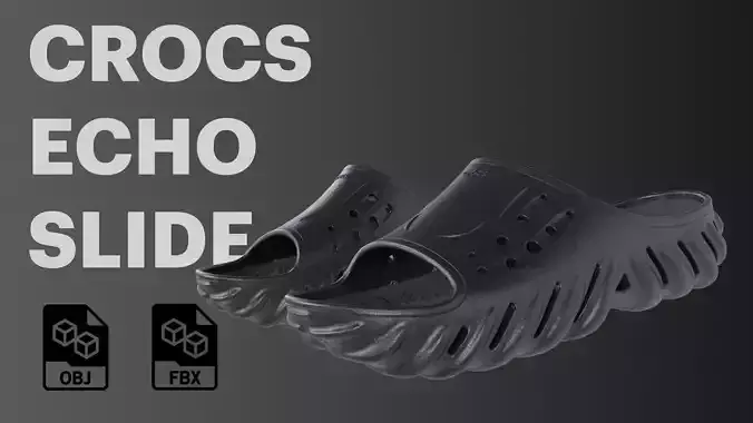 CROCS ECHO SLIDE Low-poly 3D model