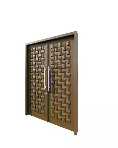 Pintu Anyam - Main Teak Wood Door Free 3D model