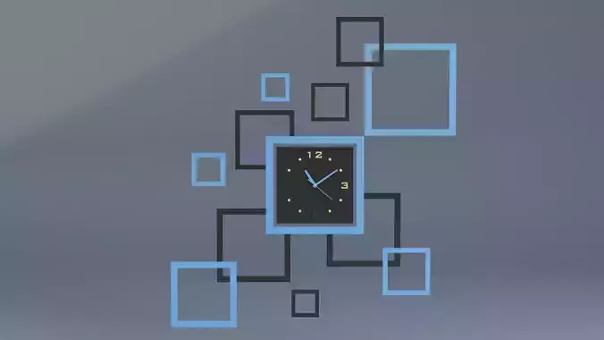 Wall Clock  Low-poly 3D model