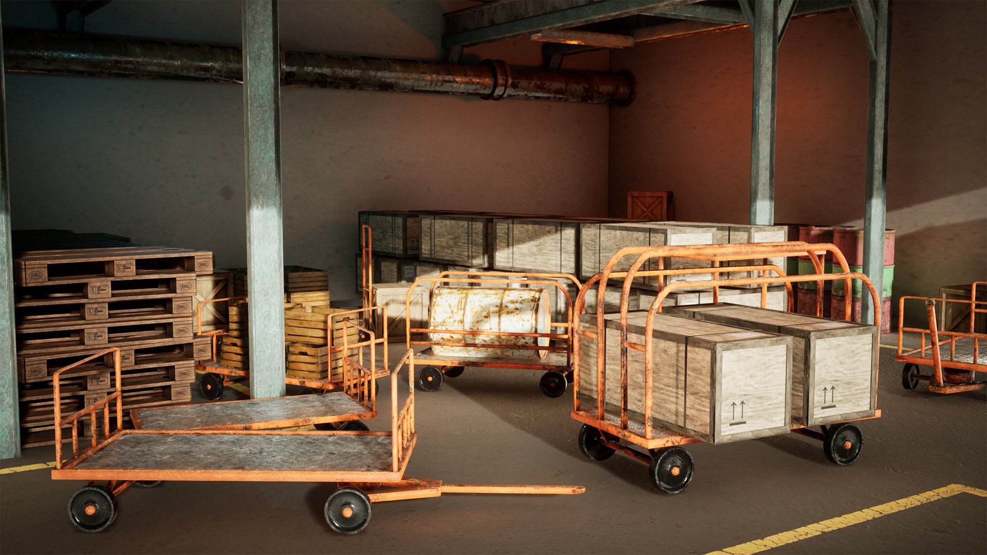Industrial Carts 22 Assets Low-poly 3D model_18