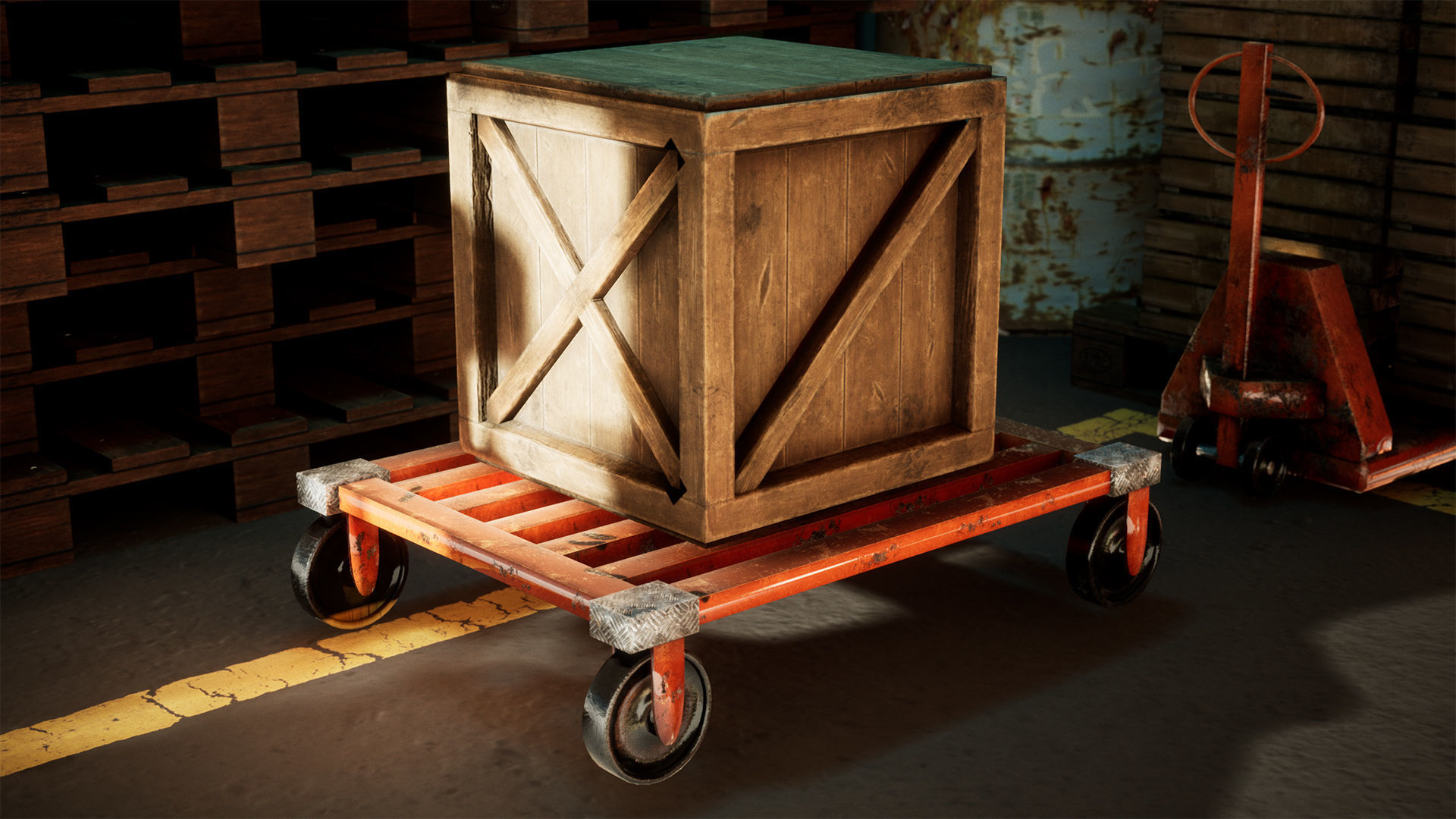 Industrial Carts 22 Assets Low-poly 3D model_6