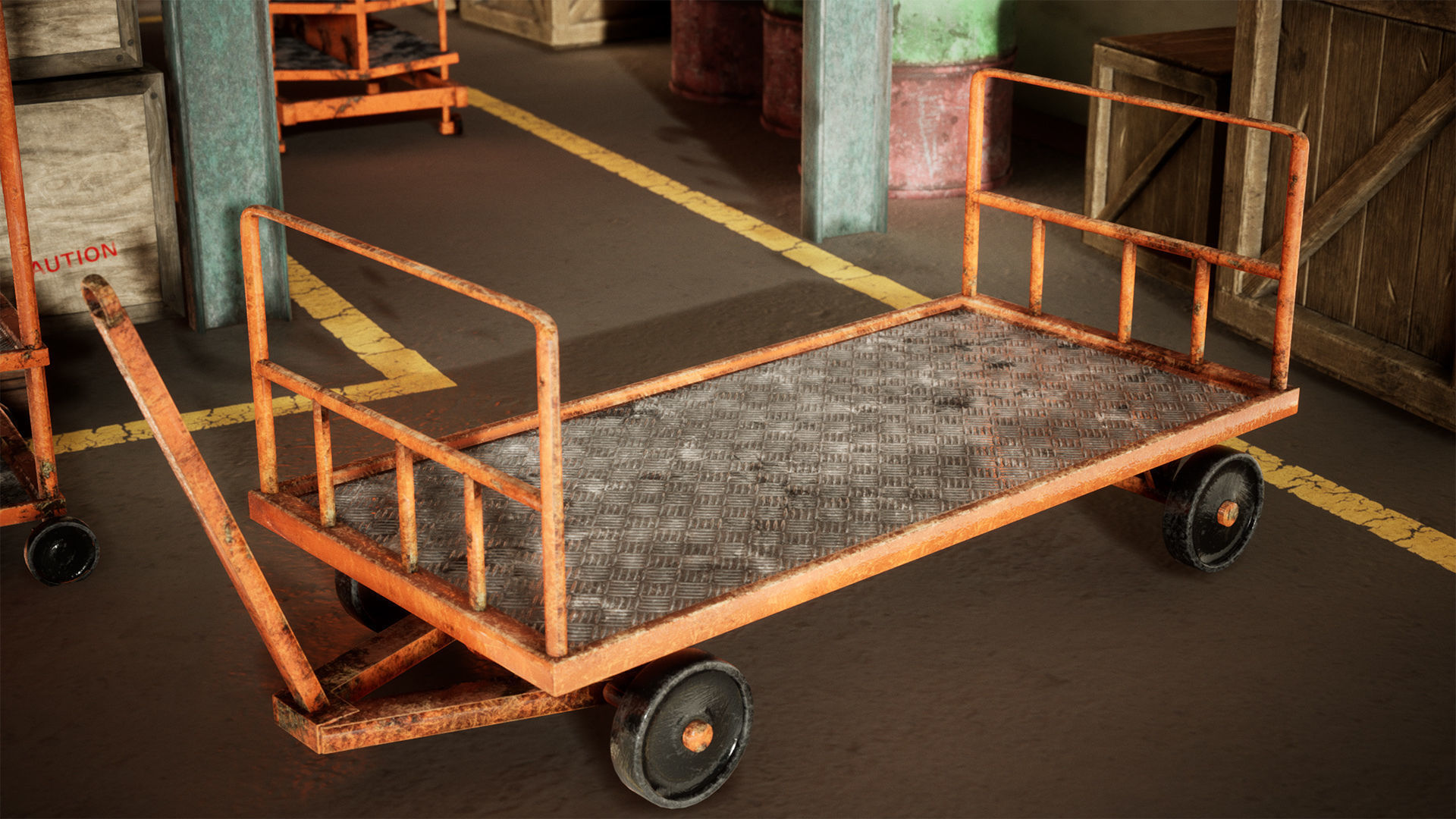 Industrial Carts 22 Assets Low-poly 3D model_11