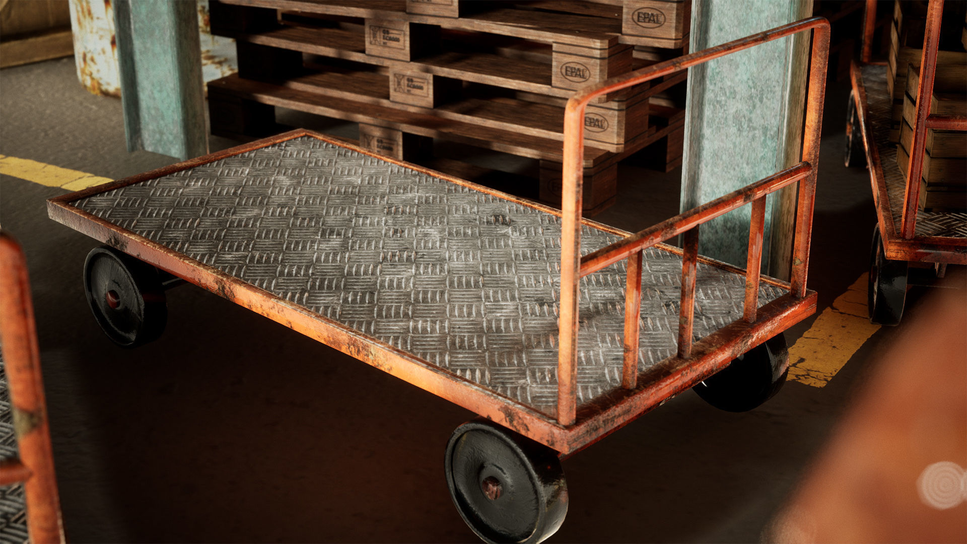 Industrial Carts 22 Assets Low-poly 3D model_3