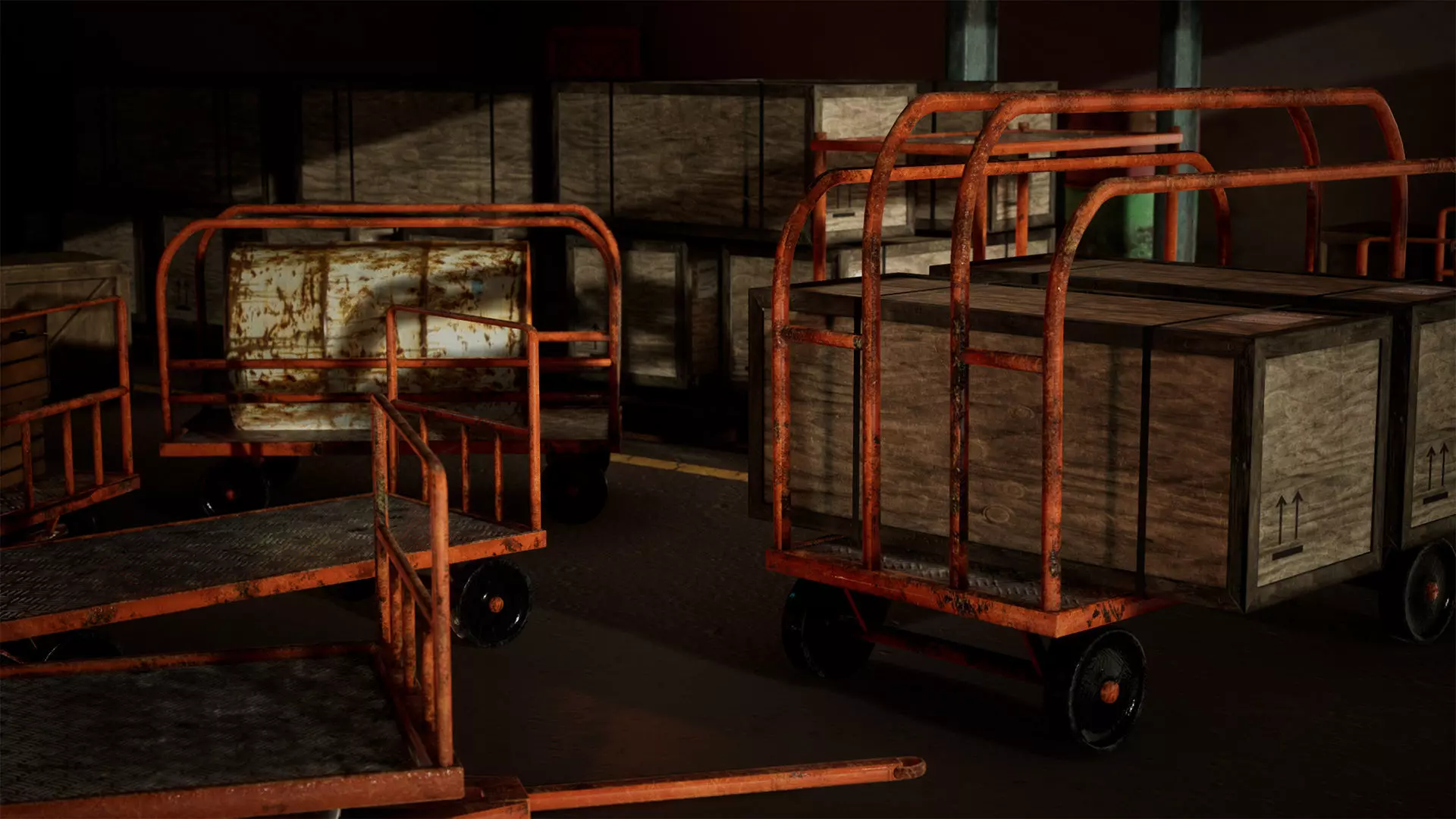 Industrial Carts 22 Assets Low-poly 3D model_0