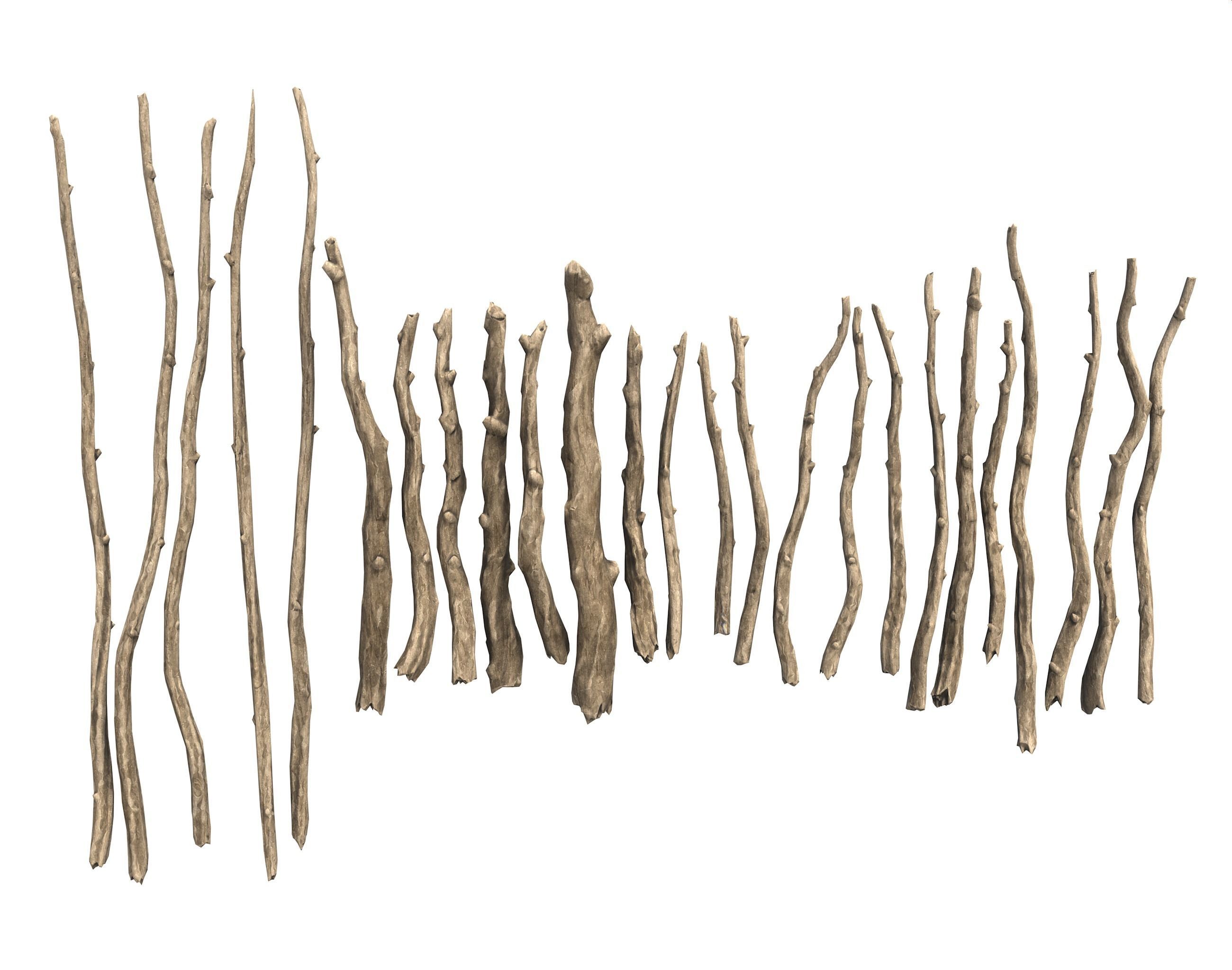 Low poly Sticks 230511 Low-poly 3D model_3