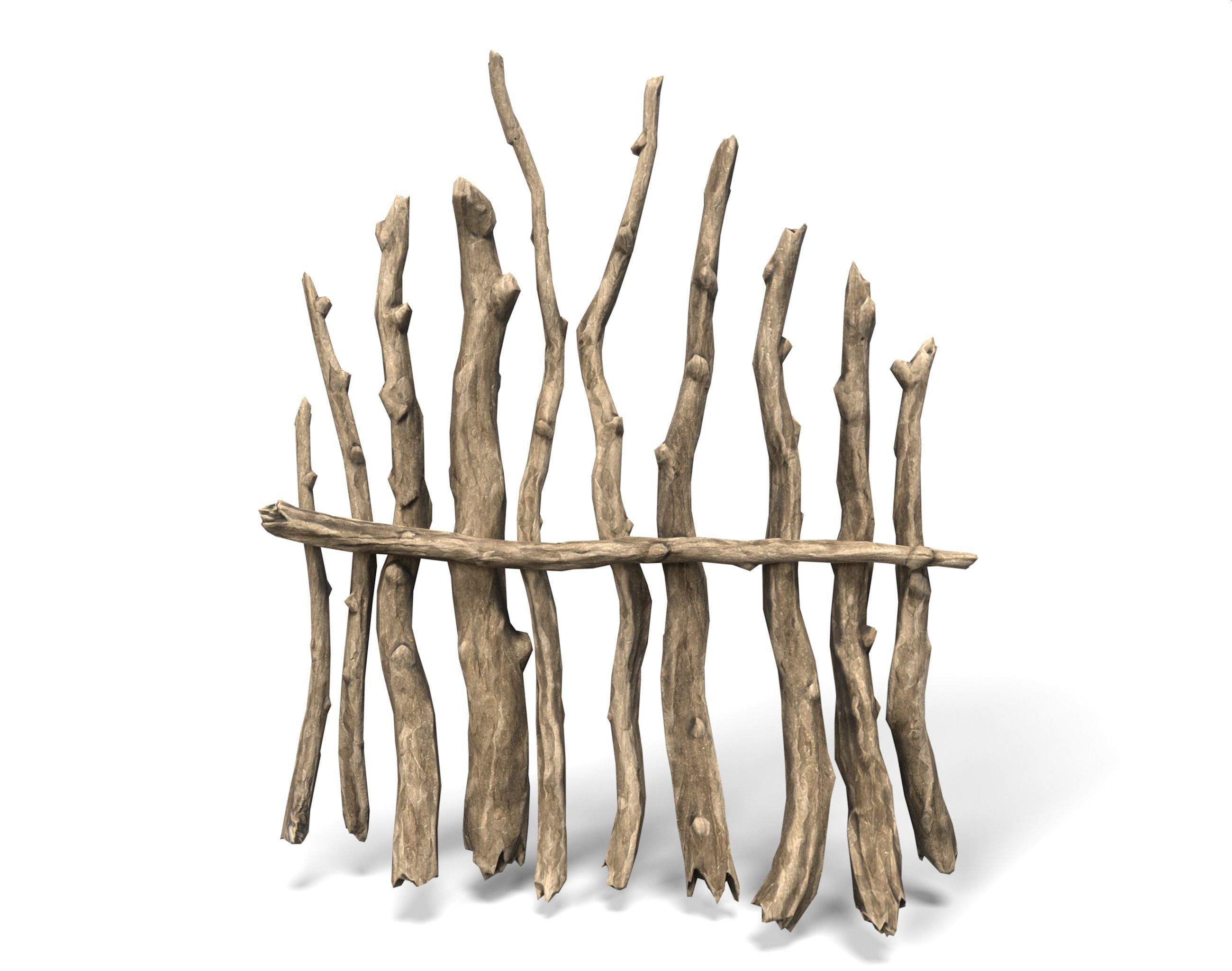 Low poly Sticks 230511 Low-poly 3D model_9