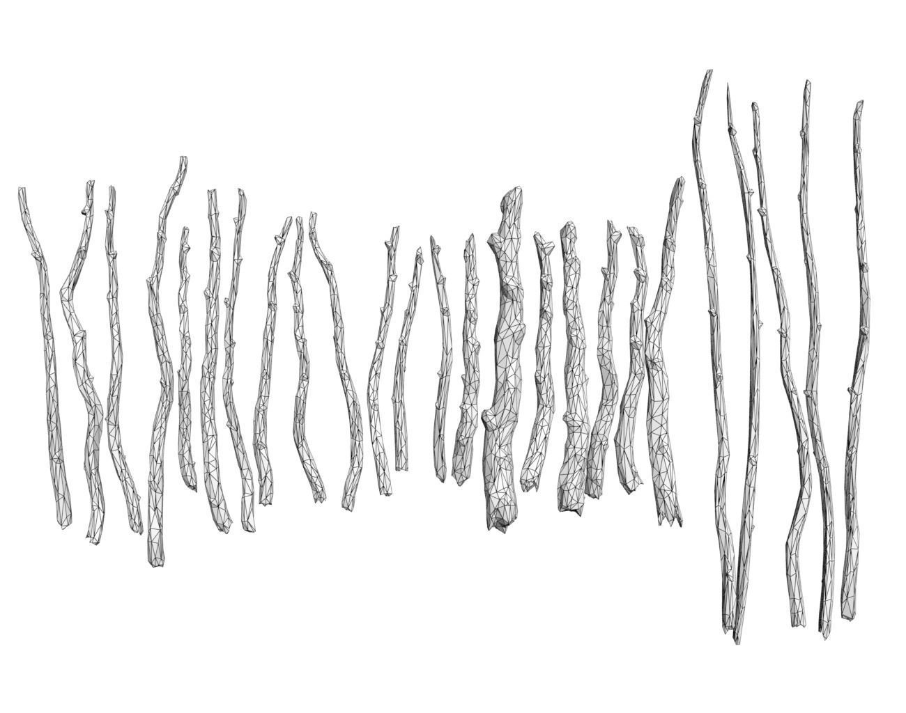 Low poly Sticks 230511 Low-poly 3D model_17