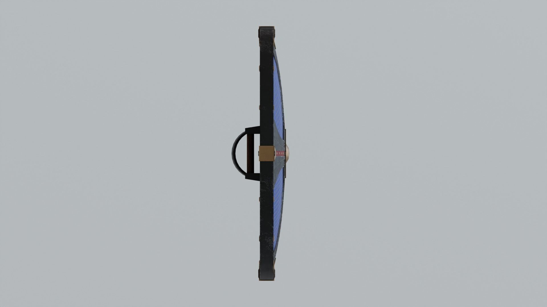 Medieval round wooden shield Low-poly 3D model_5