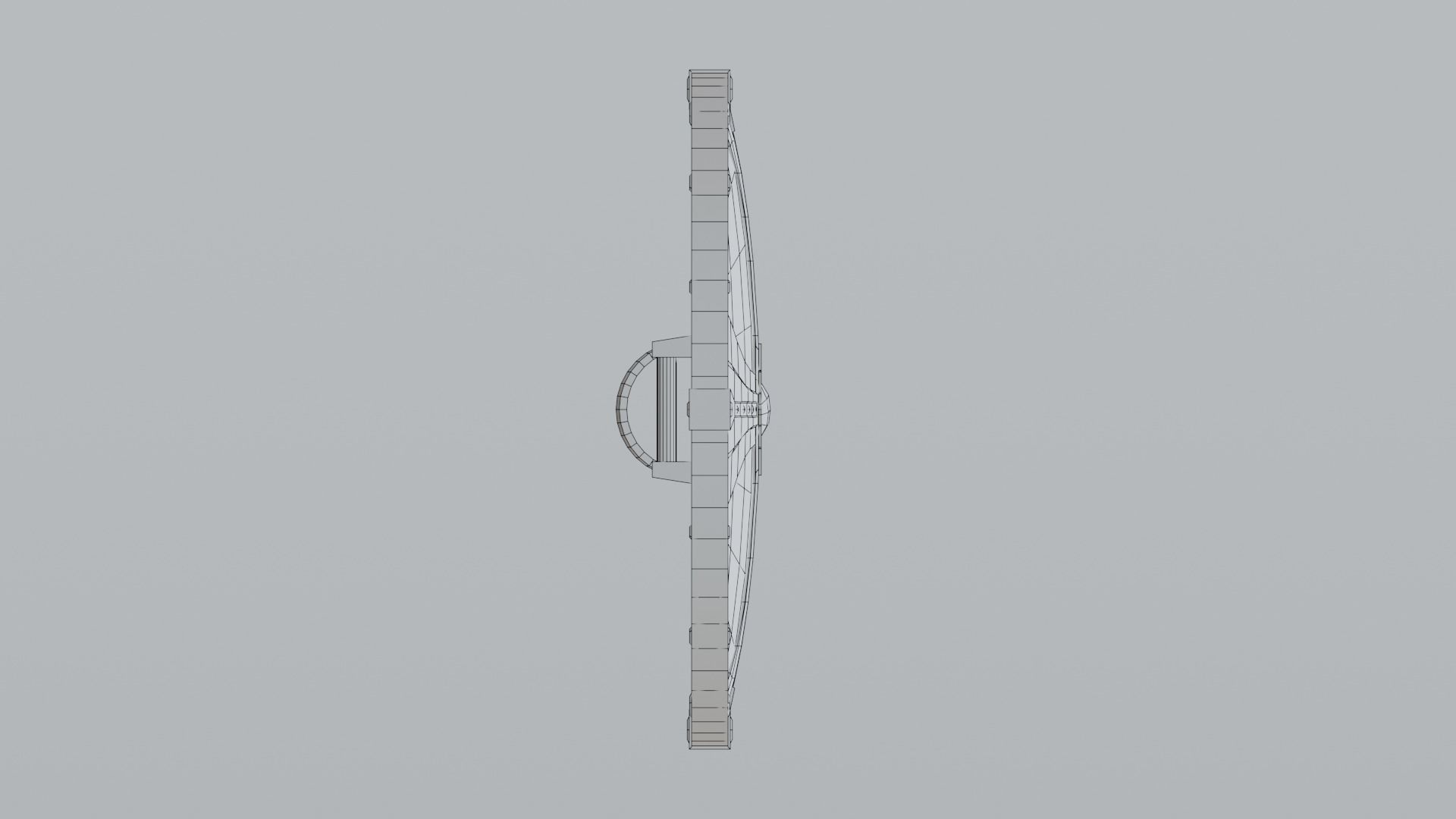 Medieval round wooden shield Low-poly 3D model_20