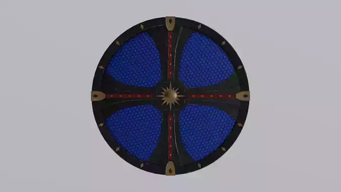 Medieval round wooden shield