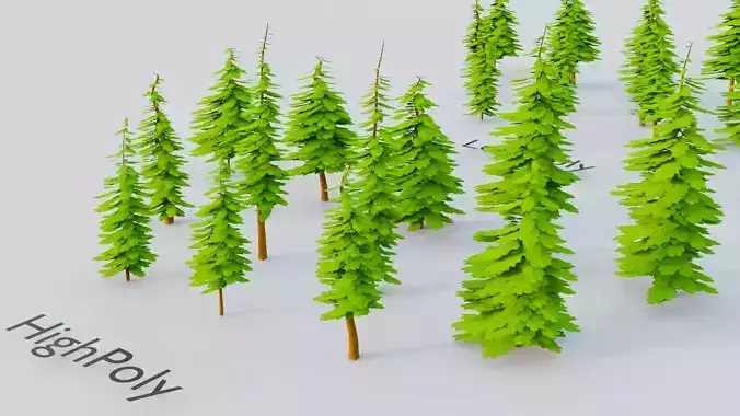 BEST STYLIZED Tree and Bush Assets Game Ready Low-poly 3D model