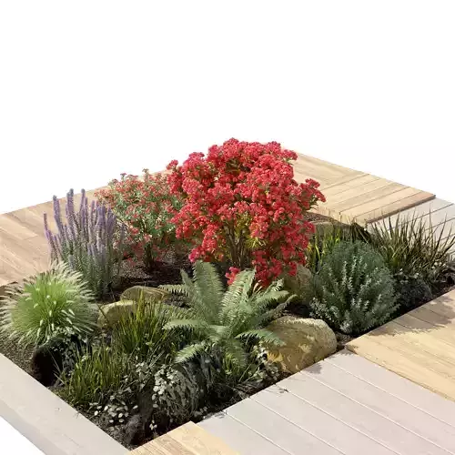 flower planter with wooden deck